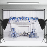 Lofaris Kirche Weiß Wand Kamin Weihnachten Foto Hintergrund